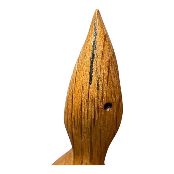 Vintage Hand Carved Wooden Egret Bird Sculptures – Pair of Mid-Century Figurines - Picture 8 of 11